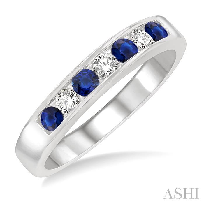 Channel Set Alternate Gemstone & Diamond Wedding Band Channel Set Alternate Gemstone & Diamond Wedding Band