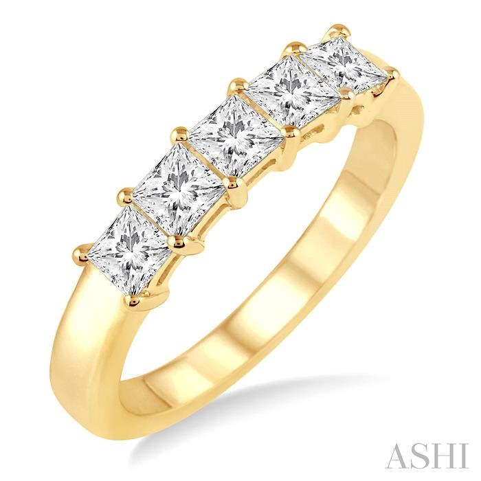 Princess Shape 5 Stone Diamond Wedding Band Princess Shape 5 Stone Diamond Wedding Band