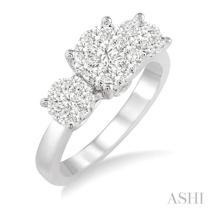 Round Shape Past Present & Future Lovebright Essential Diamond Engagement Ring Round Shape Past Present & Future Lovebright Essential Diamond Engagement Ring