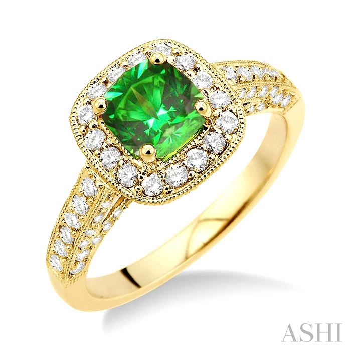 Cushion Shape Gemstone & Halo Diamond Ring Cushion Shape Gemstone & Halo Diamond Ring