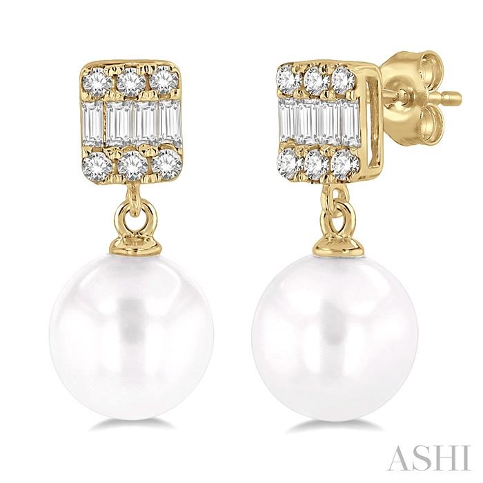 Pearl Drop Diamond Earrings Pearl Drop Diamond Earrings