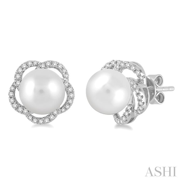 Flower Pearl & Diamond Earrings Flower Pearl & Diamond Earrings