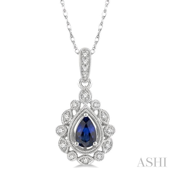 Pear Shape Gemstone & Diamond Pendant Pear Shape Gemstone & Diamond Pendant