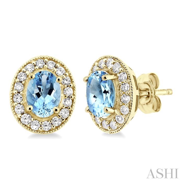 Oval Shape Gemstone & Halo Diamond Earrings Oval Shape Gemstone & Halo Diamond Earrings