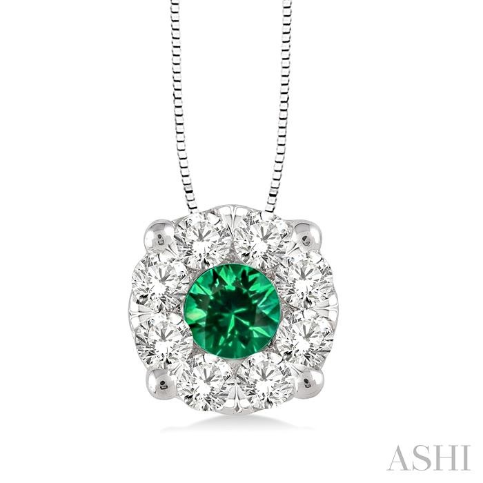 Round Shape Lovebright Gemstone & Diamond Pendant Round Shape Lovebright Gemstone & Diamond Pendant