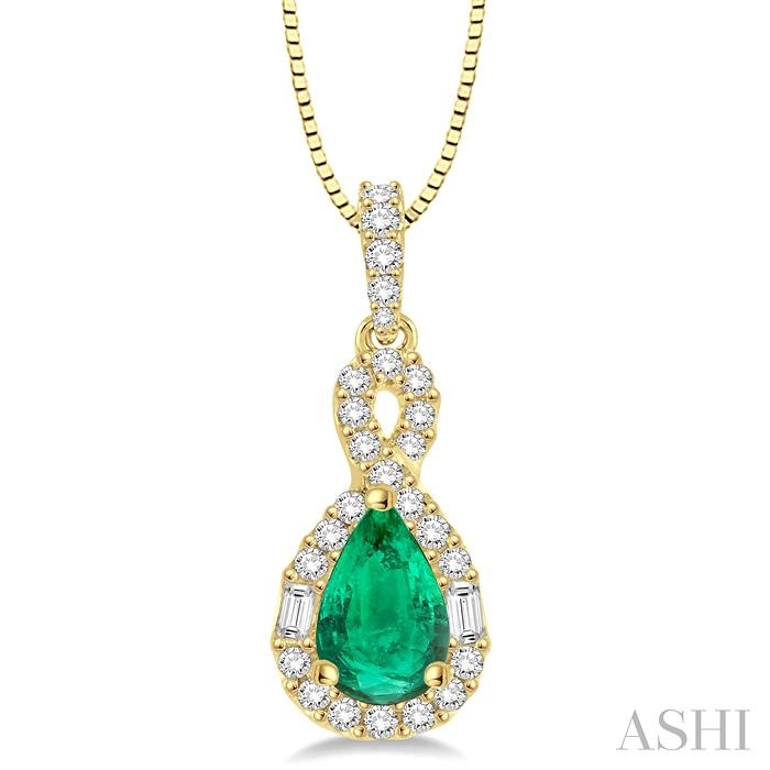 Pear Shape Gemstone & Halo Diamond Pendant Pear Shape Gemstone & Halo Diamond Pendant
