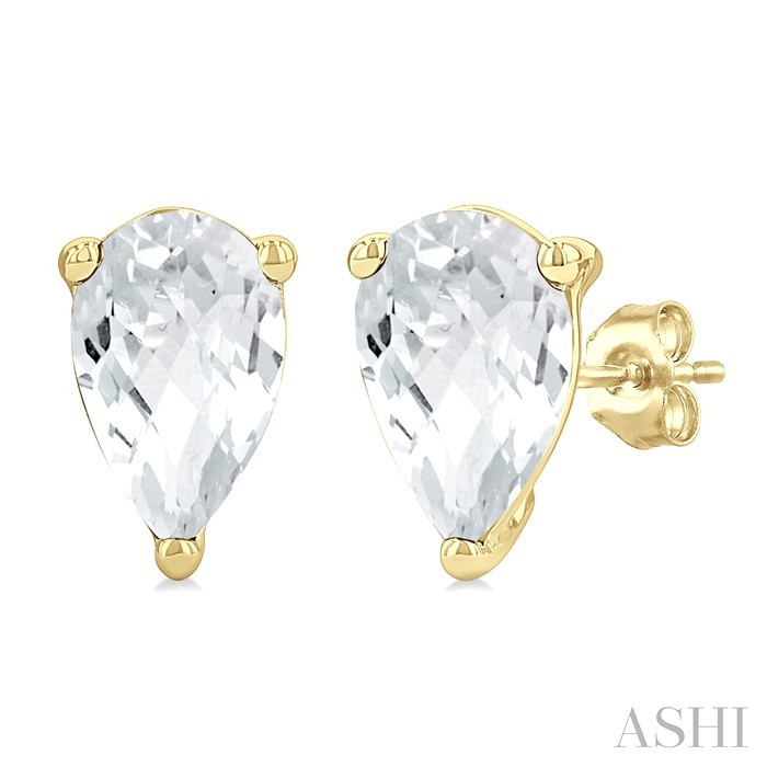 Pear Shape Gemstone Stud Earrings