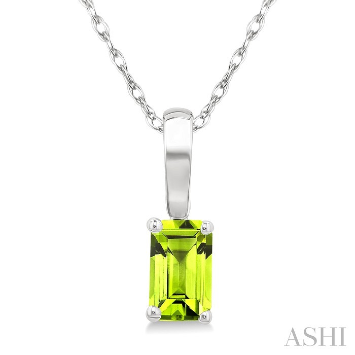 Emerald Shape Gemstone Solitaire Pendant
