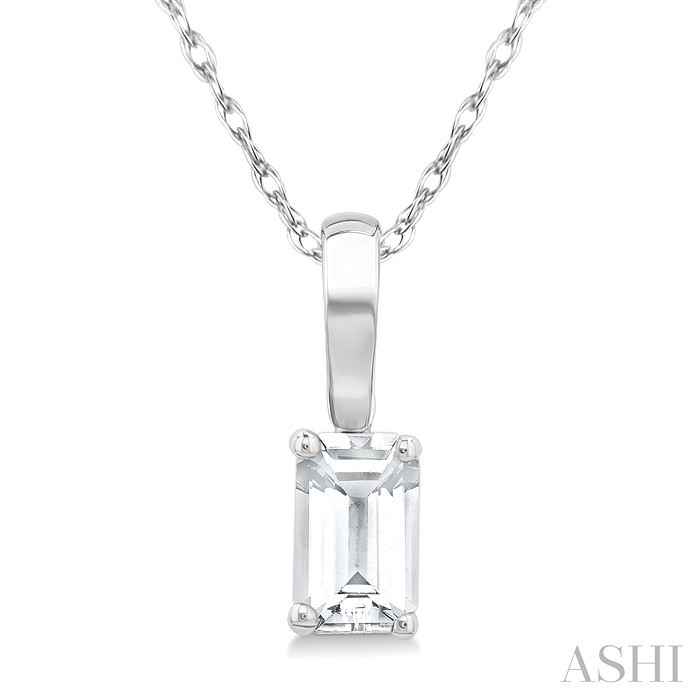Emerald Shape Gemstone Solitaire Pendant