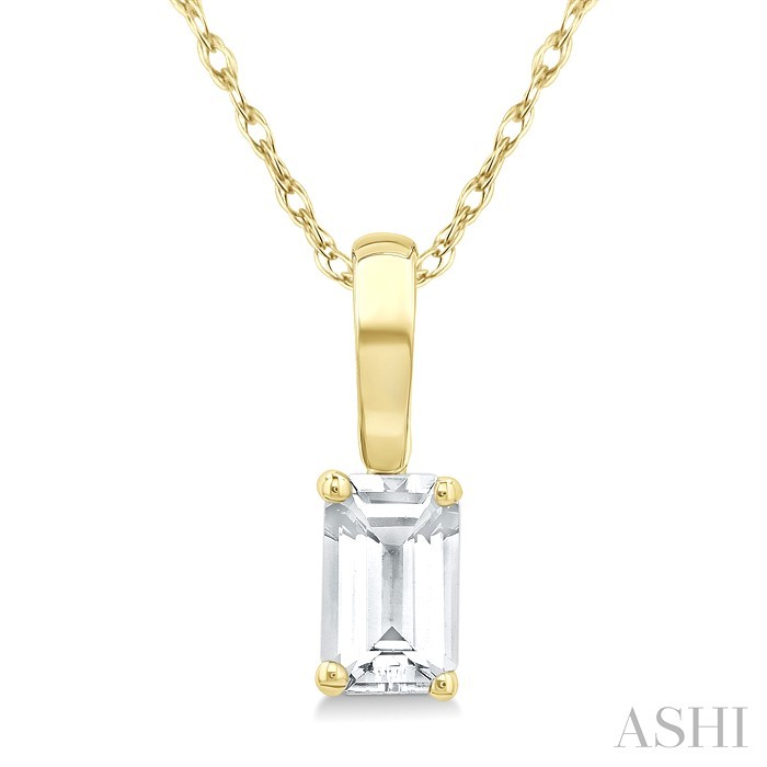 Emerald Shape Gemstone Solitaire Pendant
