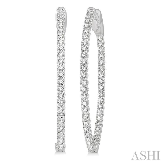 Inside-Out Diamond Oval Hoop Earrings Inside-Out Diamond Oval Hoop Earrings
