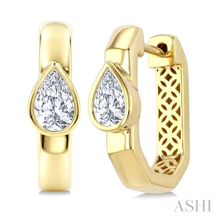 Pear Shape Diamond Fashion Hoop Earrings