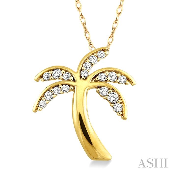 Palm Tree Diamond Fashion Pendant Palm Tree Diamond Fashion Pendant