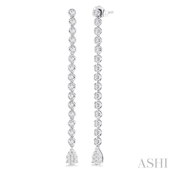 Pear Shape Lovebright Diamond Long Earrings Pear Shape Lovebright Diamond Long Earrings