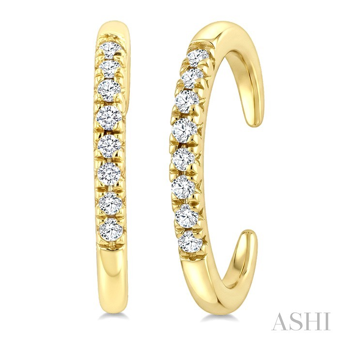 Petite Diamond Fashion Huggie Cuff Earrings