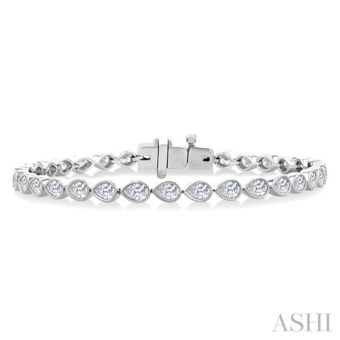 Pear Shape East-West Bezel Set Diamond Tennis Bracelet Pear Shape East-West Bezel Set Diamond Tennis Bracelet