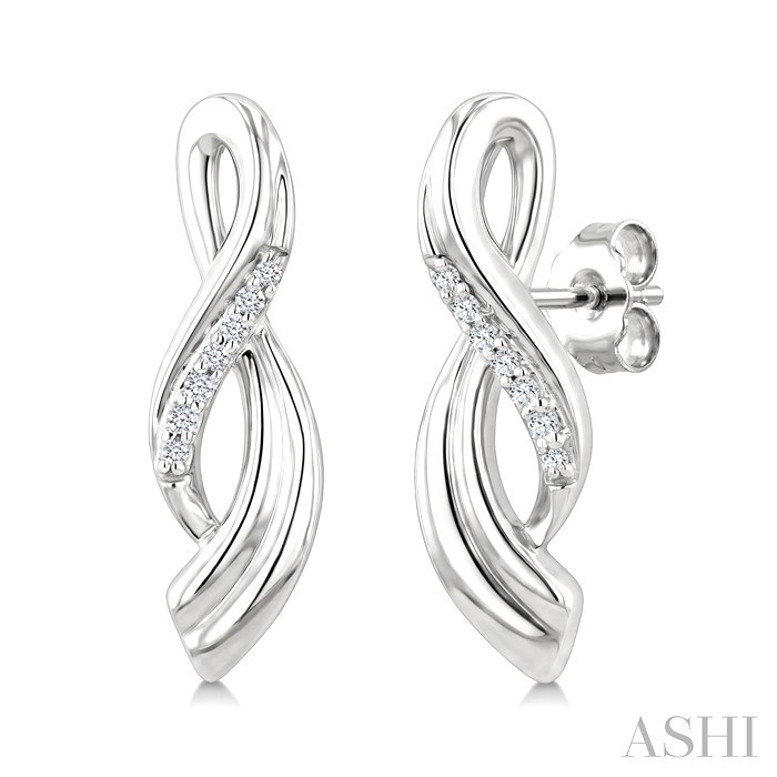 Silver Twisted Diamond Fashion Earrings