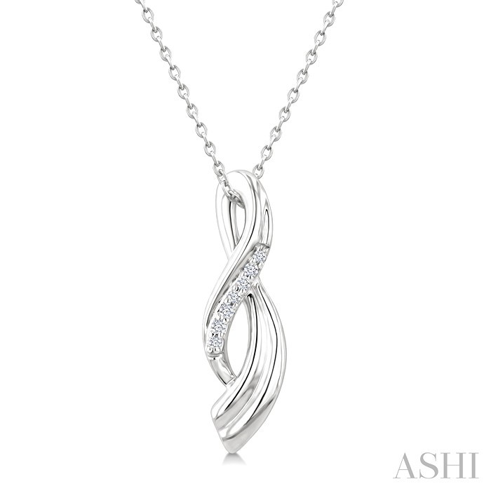 Silver Twisted Diamond Fashion Pendant