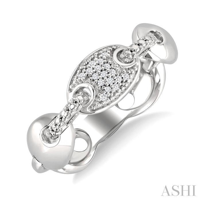 Silver Bold Mariner Link Diamond Fashion Ring