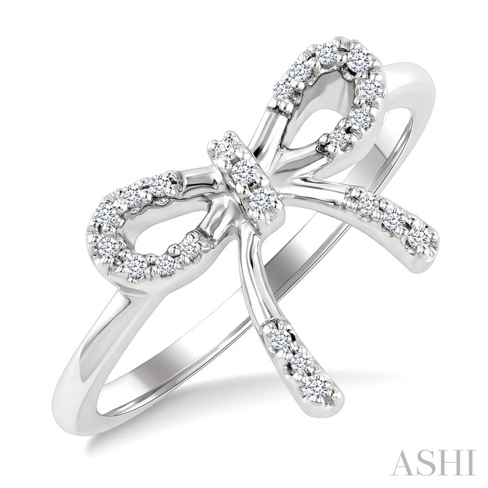 Silver Bow Diamond Fashion Ring