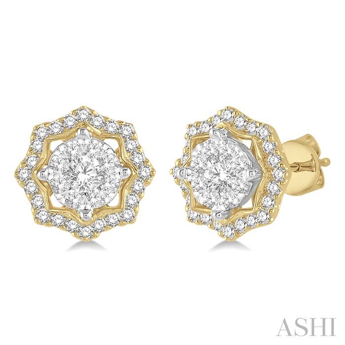 Round Shape Halo Lovebright Diamond Fashion Earrings Round Shape Halo Lovebright Diamond Fashion Earrings
