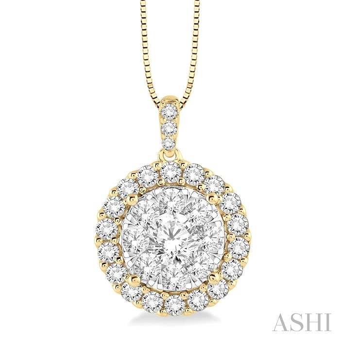 Round Shape Halo Lovebright Essential Diamond Pendant Round Shape Halo Lovebright Essential Diamond Pendant
