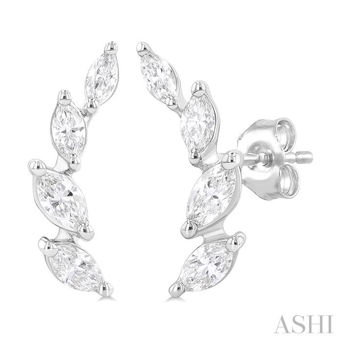 Marquise Shape Diamond Fashion Ear Climbers Marquise Shape Diamond Fashion Ear Climbers