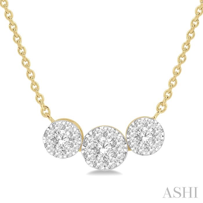 Round Shape Past Present & Future Lovebright Essential Diamond Necklace Round Shape Past Present & Future Lovebright Essential Diamond Necklace