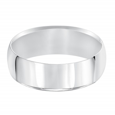 Goldman Comfort Fit Wedding Band 7mm, 14k White Gold