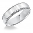 Goldman Comfort Fit Milgrain Edge Wedding Band 6mm, 14k White Gold-1