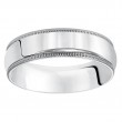 Goldman Comfort Fit Milgrain Edge Wedding Band 6mm, 14k White Gold-2