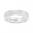 Triton  Gts 6MM Comfort Fit White Tungsten Carbide Flat With Brushed Satin Center-Sz 10-2