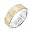 Triton  White Tungsten Carbide(Primary) Band With 14Ky Insert - Dbl Engraved - Sz 10-1