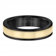 Triton  Black Tungsten(Primary) Band With 14Ky Insert Flat Milgrain Band - Sz 10-2