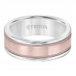 Triton  White Tungsten Carbide(Primary) Band With 14Krg Insert - Flat Milgrain - Sz 10-2