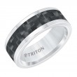 Tungsten Carbide 8MM Comfort Fit White With Black Center-Sz 10-1