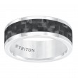 Tungsten Carbide 8MM Comfort Fit White With Black Center-Sz 10-2