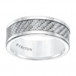 Tungsten Carbide 8MM Comfort Fit White With Silver Carbideon Fiber Center Band -Sz 10-2