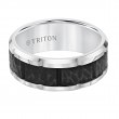 Triton Wh Tungsten /Black Center Engraved Band - Sz 10-2