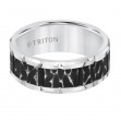 Triton Wh Tungsten Carbide/Black Center Band - Sz 10-2