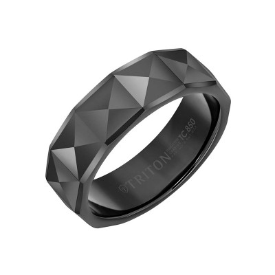 Triton Black Tungsten 7MM Engraved Band - Sz 10
