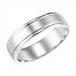 14K WHITE GOLD 6MM FLAT RD EDGE CARVED BAND SZ 11-2