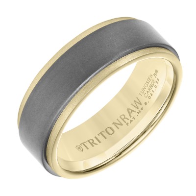 Triton Raw 18Ky Primary/Tungsten Carbide 8MM Band - Sz 10