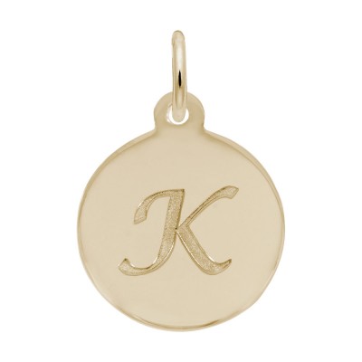 Petite Initial Disc - Script K