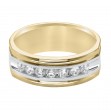 14K White and Yellow 1/2cttw Diamond Gents Band-1