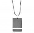 Triton Raw 3MM Raw Dogtag With Gold Inlay And Silver ChainTungsten Primary With Silver And 18Kw-1