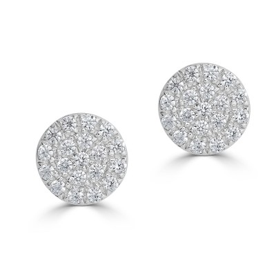 Sachs Signature 14KW .12Ctw Round Diamond Metrica Circle Earrings