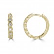 Sachs Signature 14KY .12Ctw Round H-I/I1 Diamond Bezel W/Beads Earrings-1