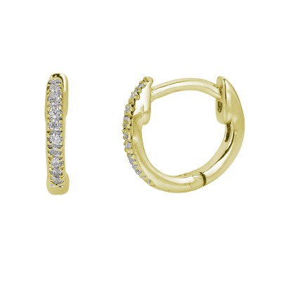 Sachs Signature 14KY .04Ctw Round G-H/SI Diamond Huggie Earrings