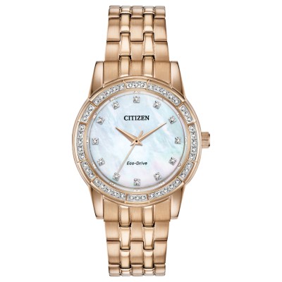 Citizen Crystal Ladies Watch, Rose Gold-Tone